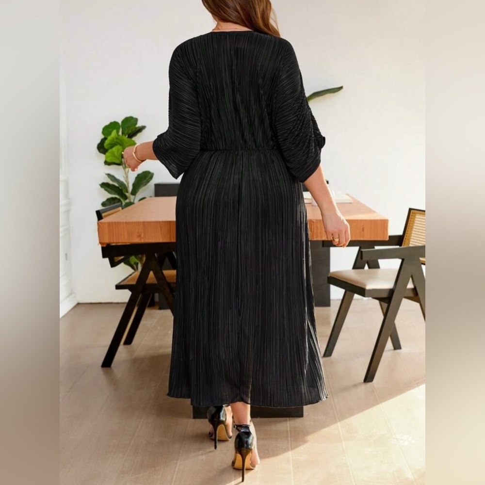 SHEIN Frenchy Plus Size Casual Minimalist Black Long Pleated - 2X - Picture 2 of 6